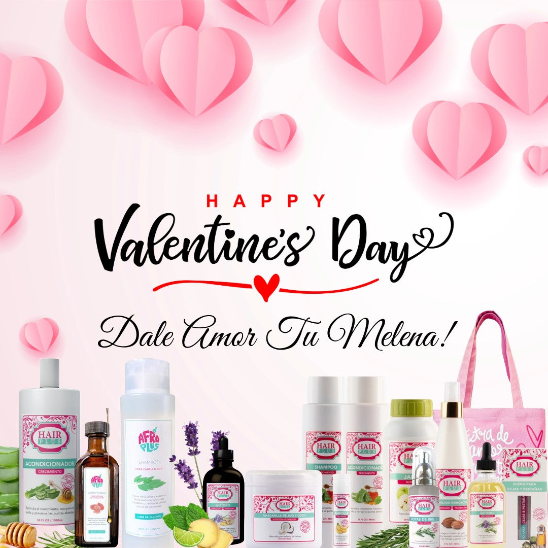 Hair plus banner valentine